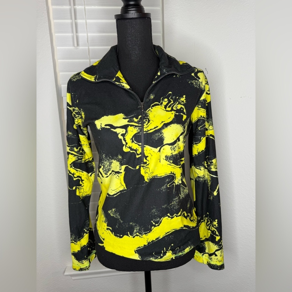 Vibrant Yellow and Black Women's Top